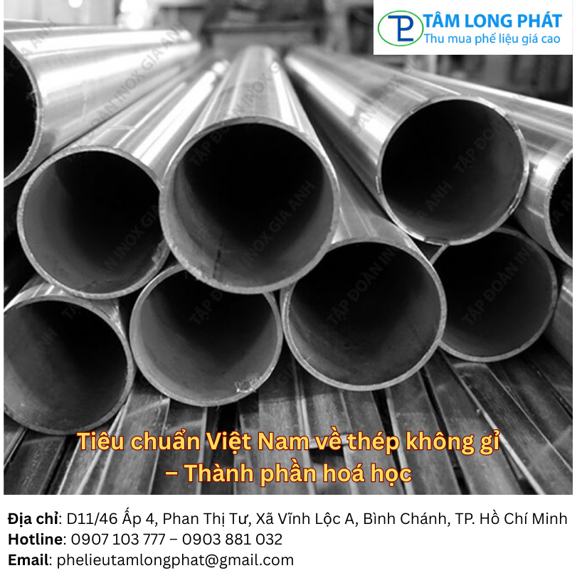 Tiêu chuẩn Việt Nam về thép không gỉ – Thành phần hoá học